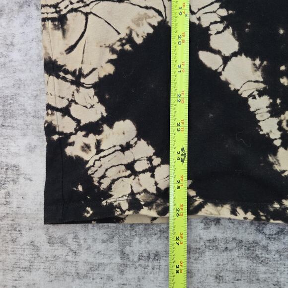 Champion Shirt Womens Large Black Tan Tie Dye Long Sleeve Crewneck Grunge Bleach - Picture 6 of 9